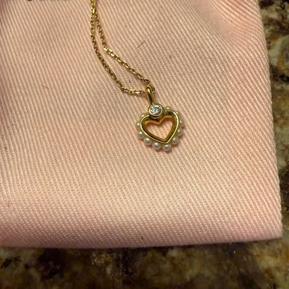 Kate Spade Gold and Pearl Heart Necklace - Picture 3 of 6
